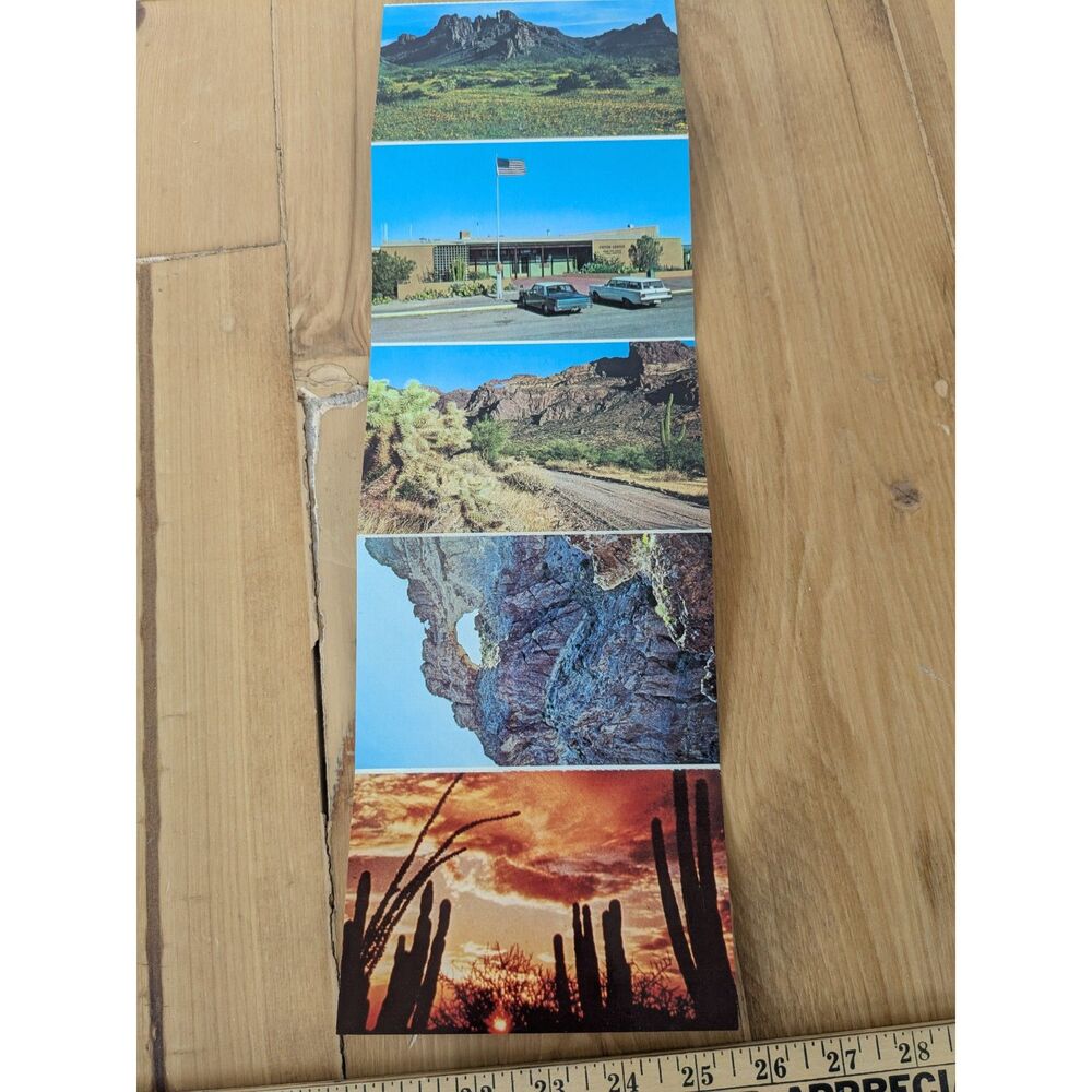 Lot of 5 Vintage Arizona Postcards - 1970's - connected - unused